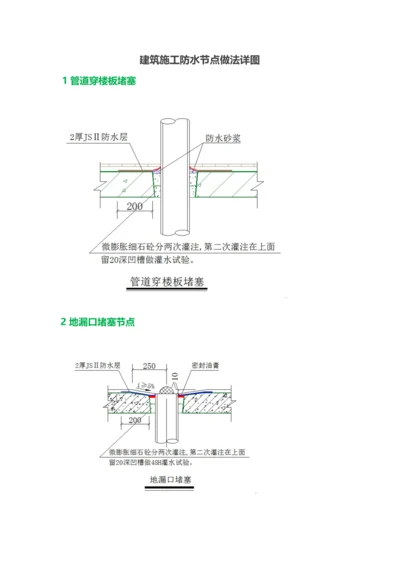 建筑工程综合项目施工防水节点做法详图.docx