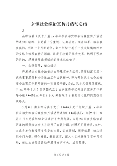 乡镇社会综治宣传月活动总结.docx