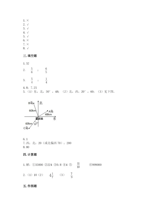 人教版六年级上册数学期中考试试卷（综合题）.docx