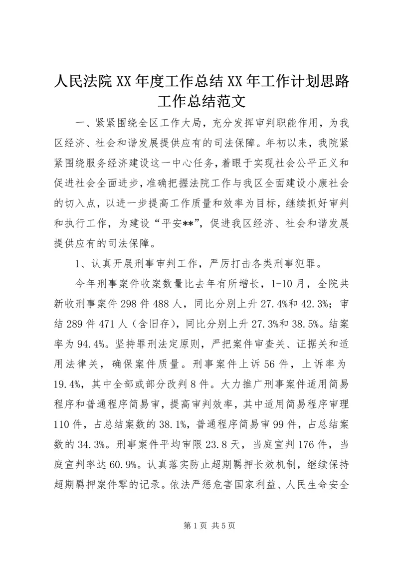 人民法院某年度工作总结某年工作计划思路工作总结范文.docx