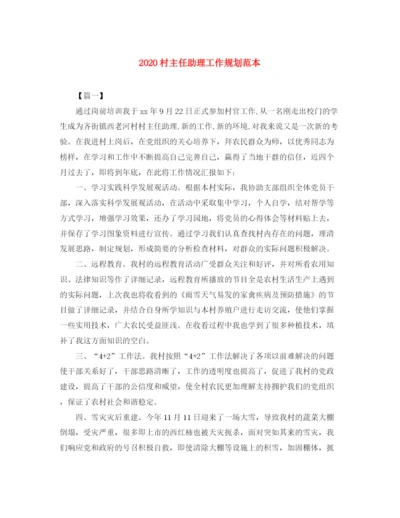 精编之村主任助理工作规划范本.docx