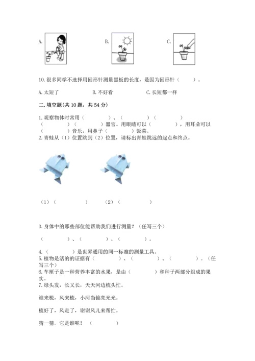 教科版一年级上册科学期末测试卷及答案【最新】.docx