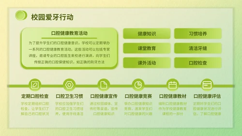 绿色3d立体风爱牙日知识科普PPT模版