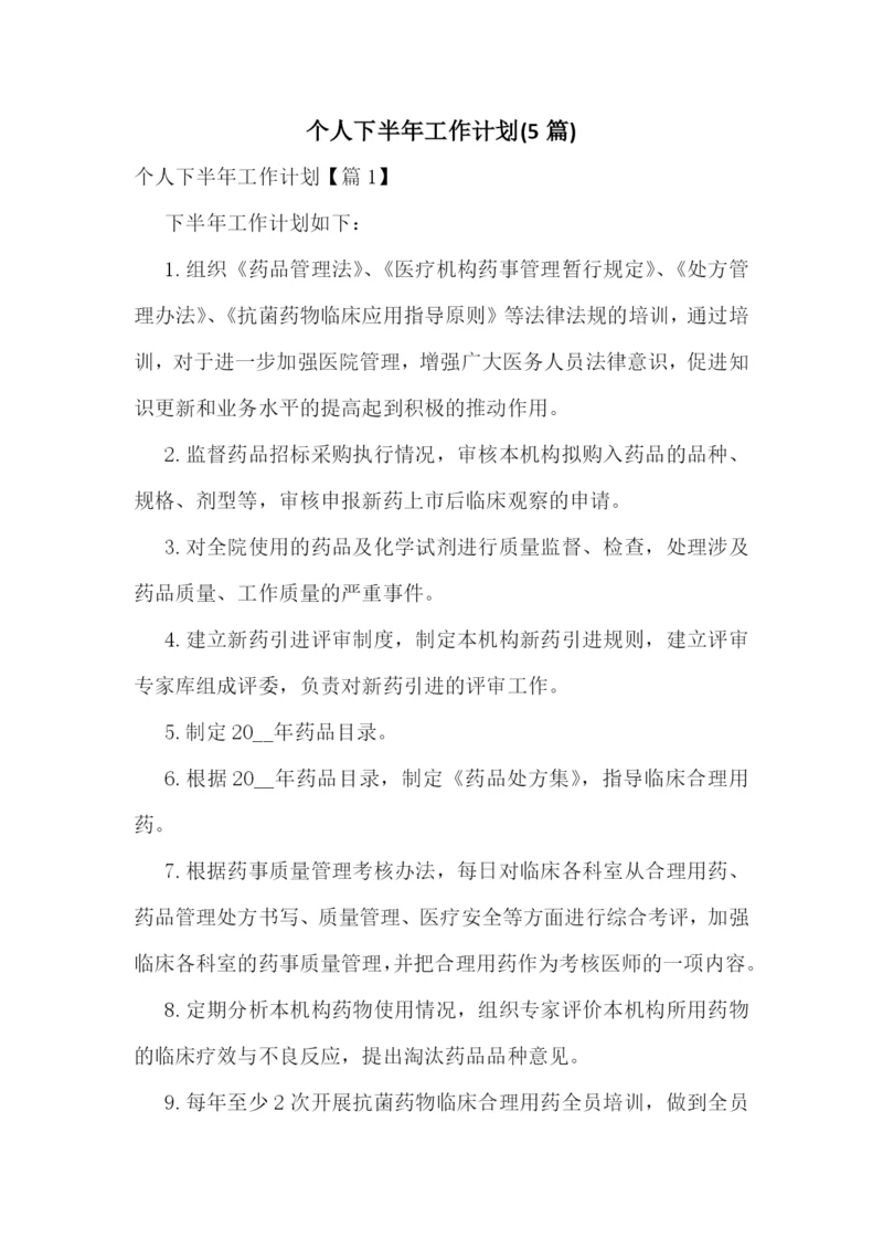 个人下半年工作计划(5篇).docx