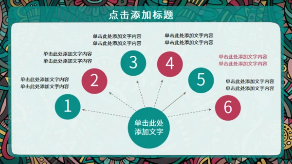 西藏族花纹风格通用PPT模板