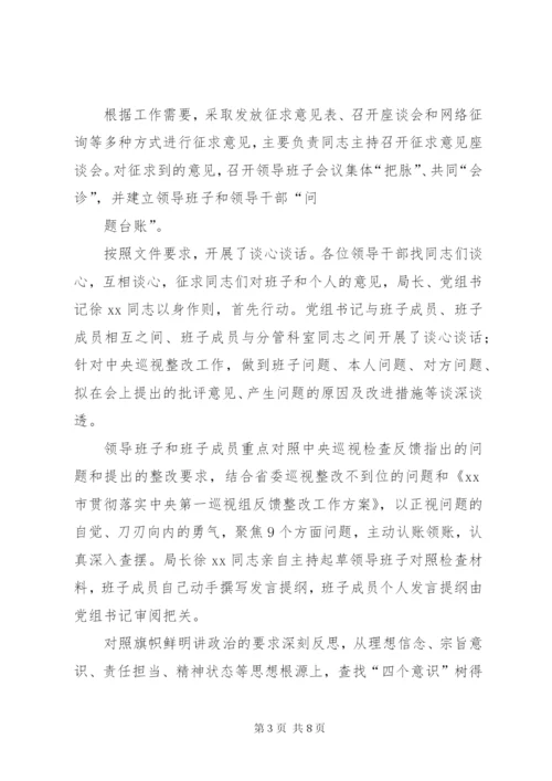 档案局巡视整改专题民主生活会情况报告.docx