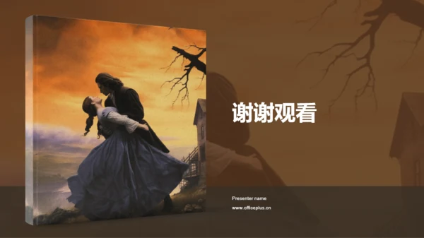 黄色复古读书笔记呼啸山庄PPT模板