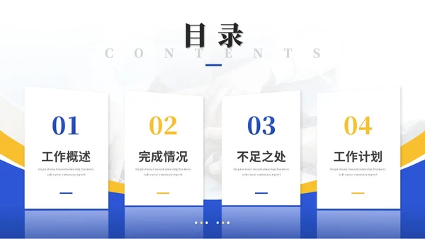 蓝色简约商务工作总结工作汇报述职报告ppt模板