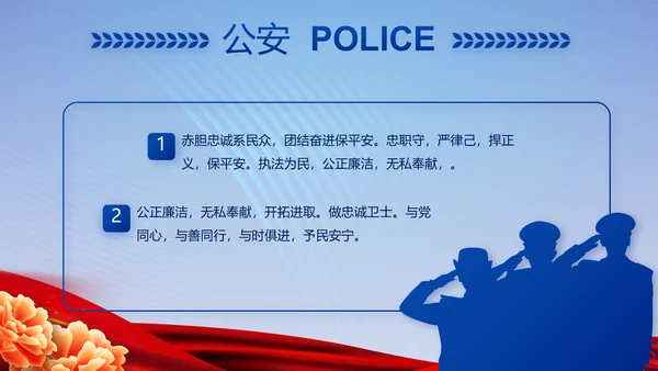 蓝色大气警察公安风采活动展示动态PPT