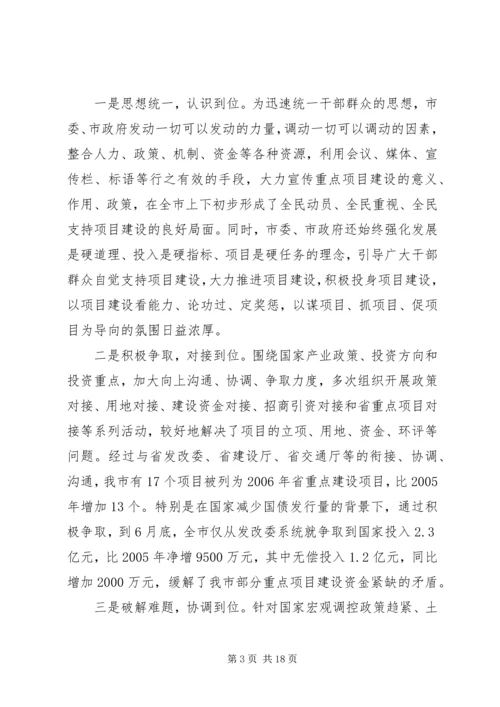 市长在在全市重点项目督查工作会上的讲话.docx