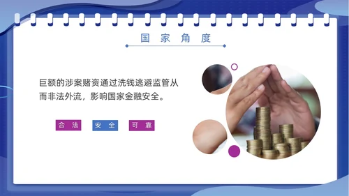 蓝色插画风拒绝网络赌博禁止赌博网络宣传教育PPT