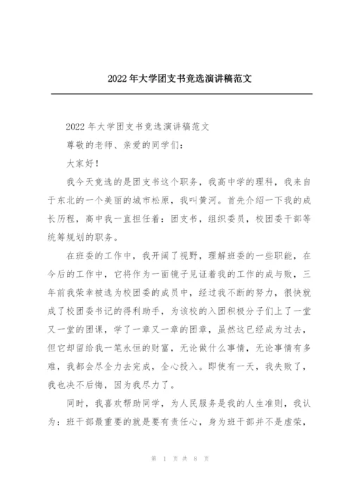 2022年大学团支书竞选演讲稿范文.docx