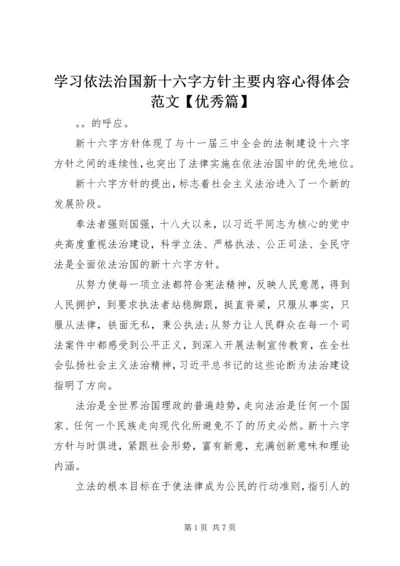 学习依法治国新十六字方针主要内容心得体会范文【优秀篇】.docx