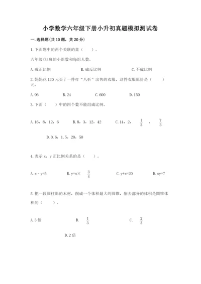 小学数学六年级下册小升初真题模拟测试卷精品(基础题).docx