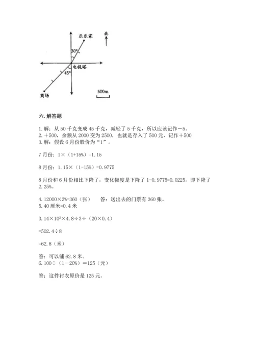 人教版六年级下册数学期末测试卷附答案（综合题）.docx