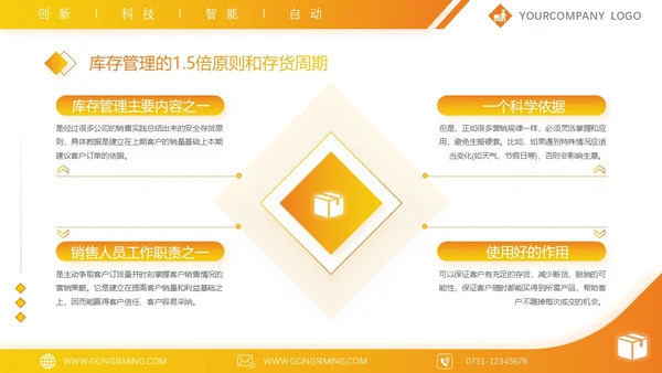 黄色简约高端商务公司库存管理培训汇报PPT模板