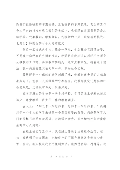 师范生实习个人总结范文.docx