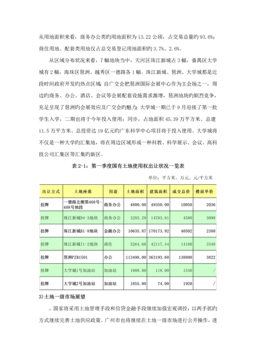 第一季度广州房地产市场分析报告.docx