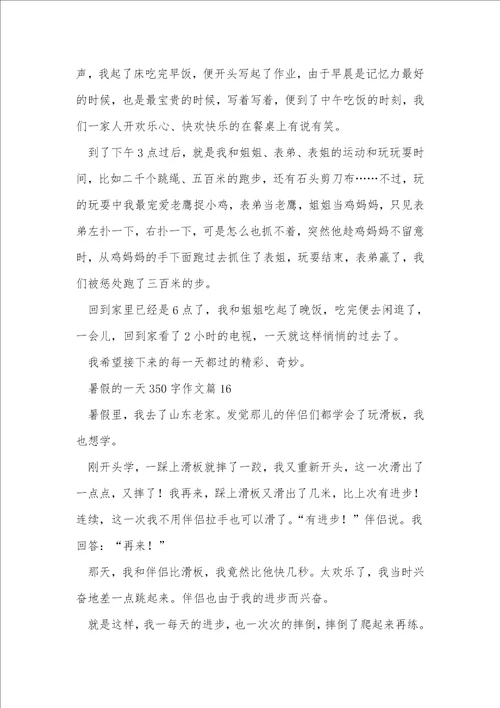 暑假的一天350字作文16篇