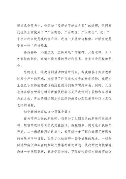 初中教师岗前培训心得体会5篇.docx