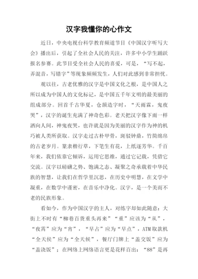 汉字我懂你的心作文.docx