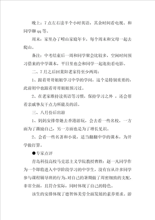 2022精选暑假学习计划模板合集五篇