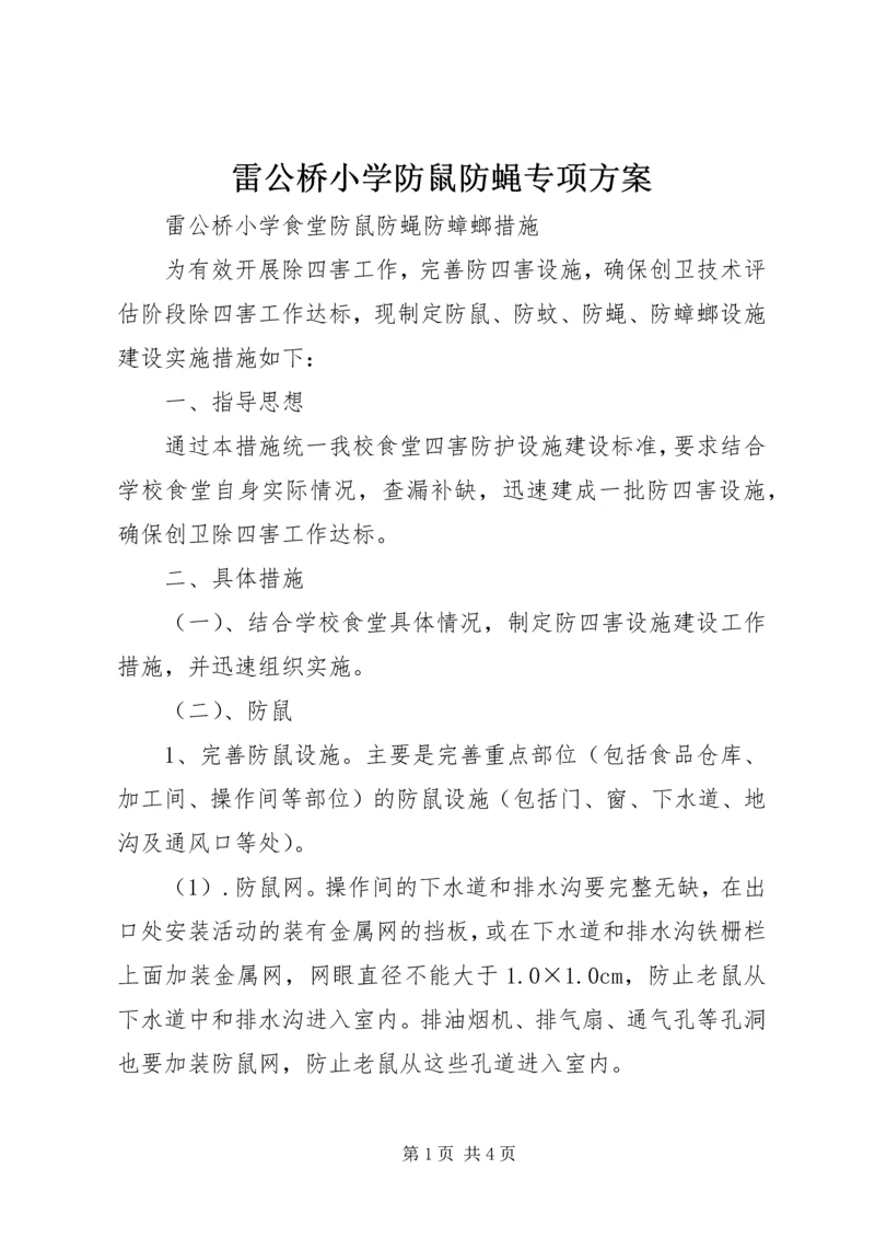 雷公桥小学防鼠防蝇专项方案.docx