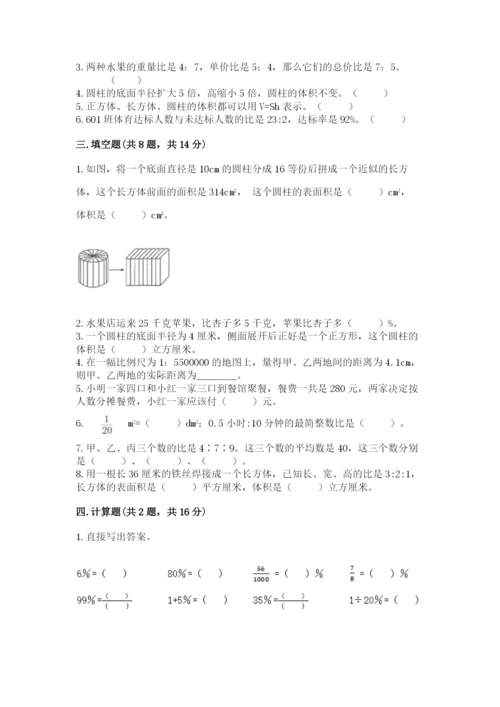上海市奉贤区六年级下册数学期末测试卷1套.docx