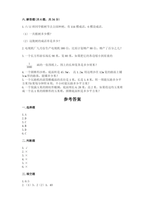 贵南县六年级下册数学期末测试卷1套.docx