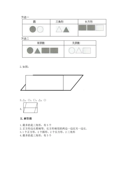 苏教版一年级下册数学第二单元 认识图形（二） 测试卷（b卷）word版.docx