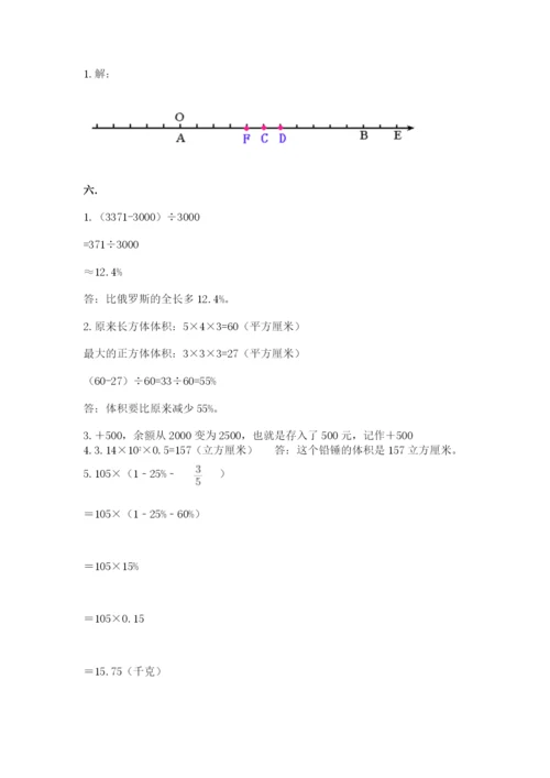 苏教版数学六年级下册试题期末模拟检测卷及参考答案（达标题）.docx