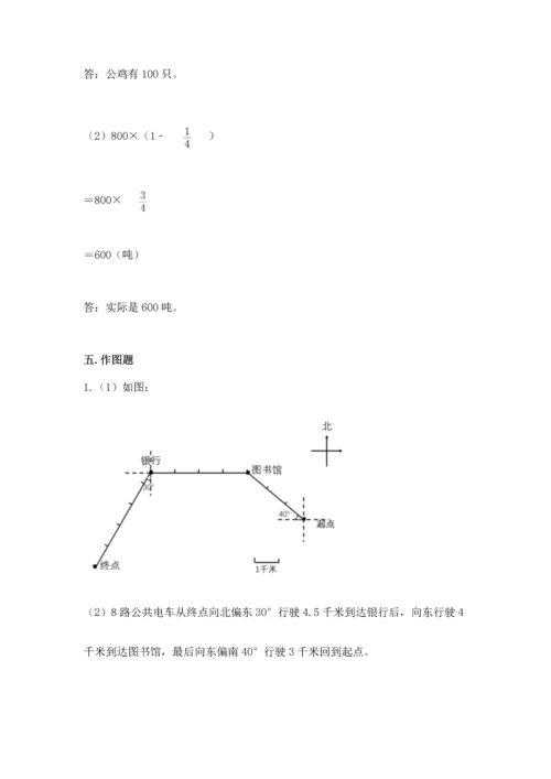 人教版六年级上册数学期中测试卷及完整答案.docx