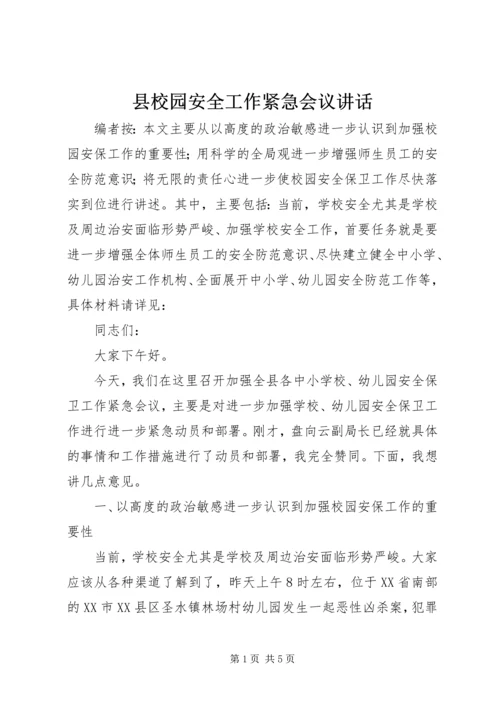 县校园安全工作紧急会议讲话.docx