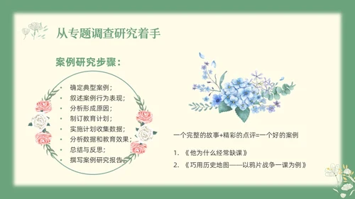 绿色小清新教师专业成长教师专业发展PPT模板宣传PPT动教师培训