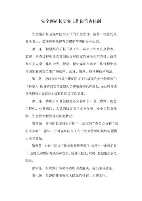 煤矿矿长防突岗位责任新版制度.docx