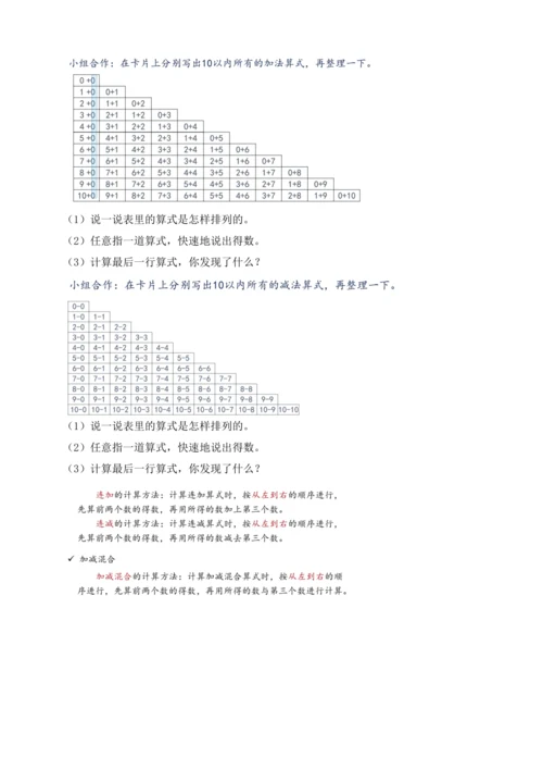 【课堂无忧】人教版一年级上册-2.14 整理和复习（教案）