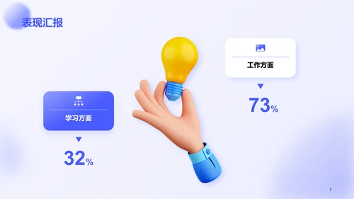 蓝色创意3D学生会竞聘述职PPT