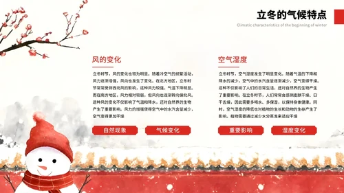 红色中国风立冬节气介绍通用模板