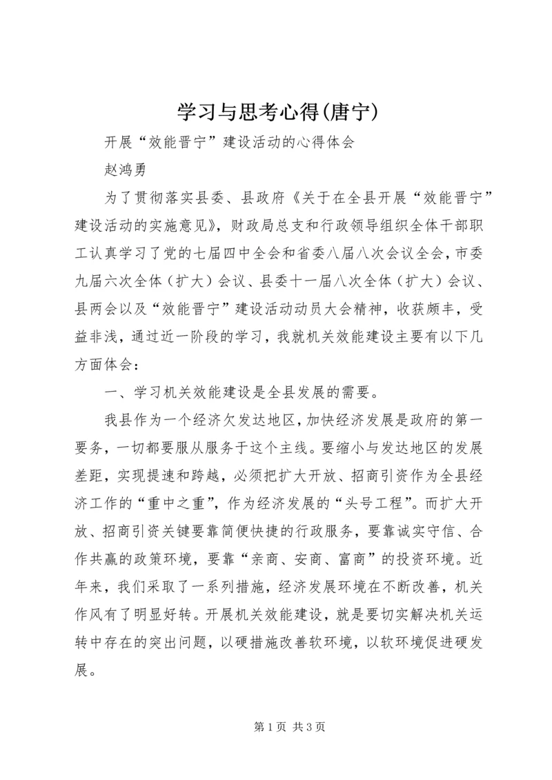 学习与思考心得(唐宁) (2).docx