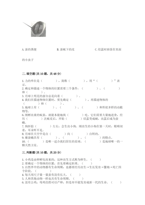 教科版小学科学三年级下册期末测试卷及参考答案（研优卷）.docx