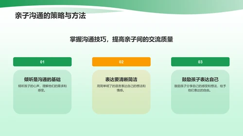 绿色插画风亲子教育PPT模板