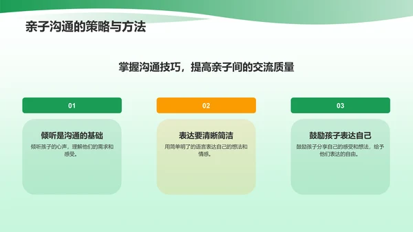 绿色插画风亲子教育PPT模板