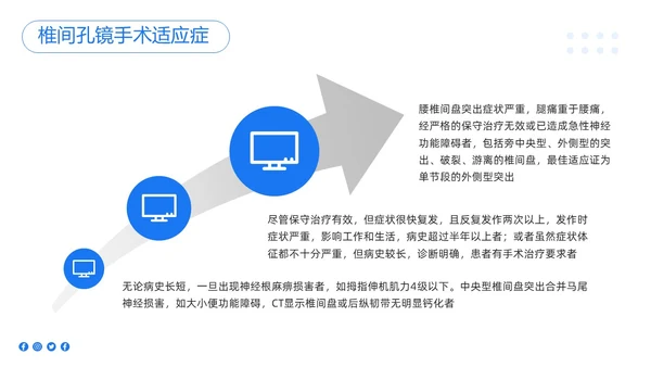 蓝色简约椎间孔镜术后护理PPT模板宣传PPT动态PPT