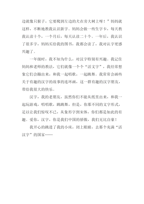 关于有趣的汉字作文.docx