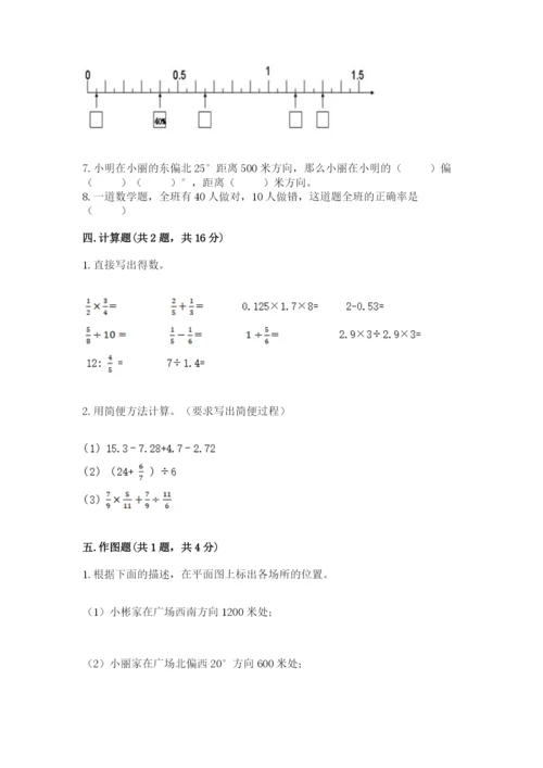 小学六年级数学上册期末卷含答案【夺分金卷】.docx