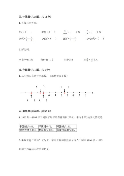 六年级下册数学期末测试卷带答案（突破训练）.docx