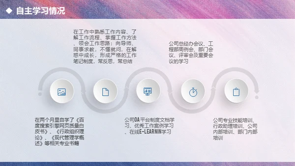 紫色渐变全图型述职报告通用PPT模板