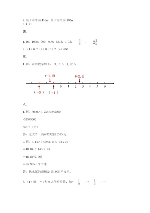 小学毕业班数学检测卷【精品】.docx