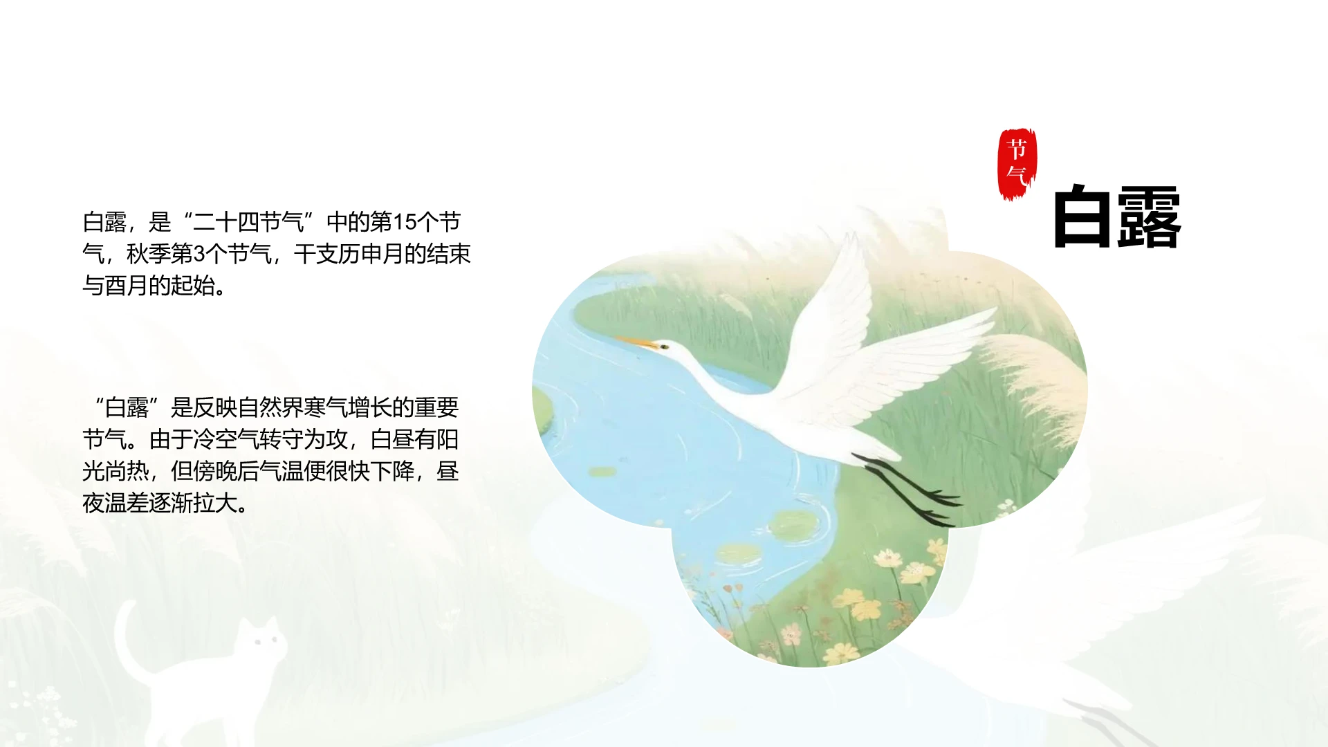 绿色国风含图片二十四节气白露PPT关系页