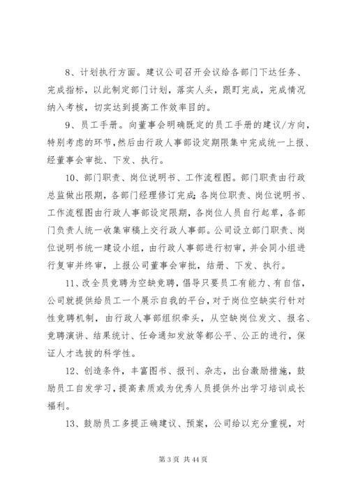 公司建议和意见范文.docx